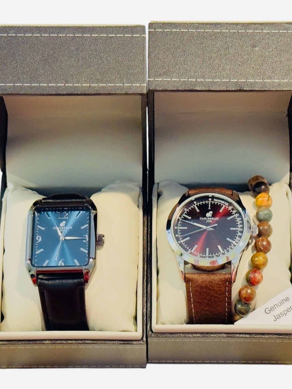 2 Pieces of Caribbean Joe Men’s watches with beaded bracelet